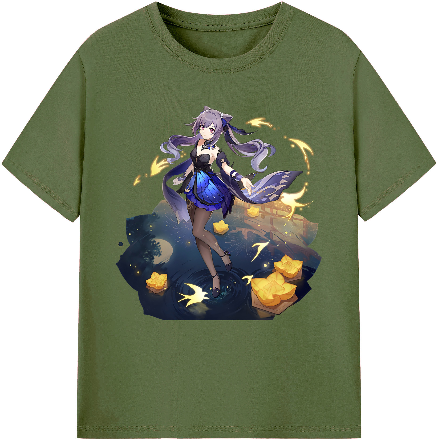げんし神 刻晴 こくせい genshin Kokusei 綿100％半袖Tシャツ（フロントプリント）